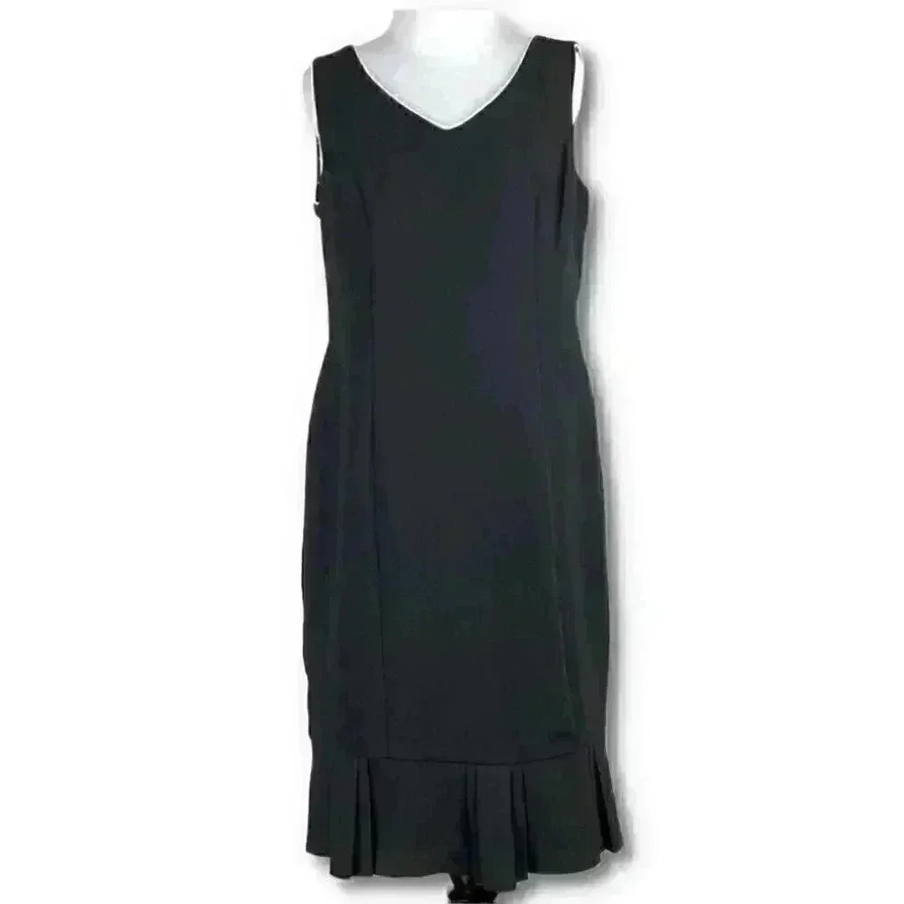 Danny & Nicole Womens dress size 8 black white sheath v-neck career